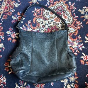 Vintage Fossil Shoulder Bag Color Black Genuine Leather